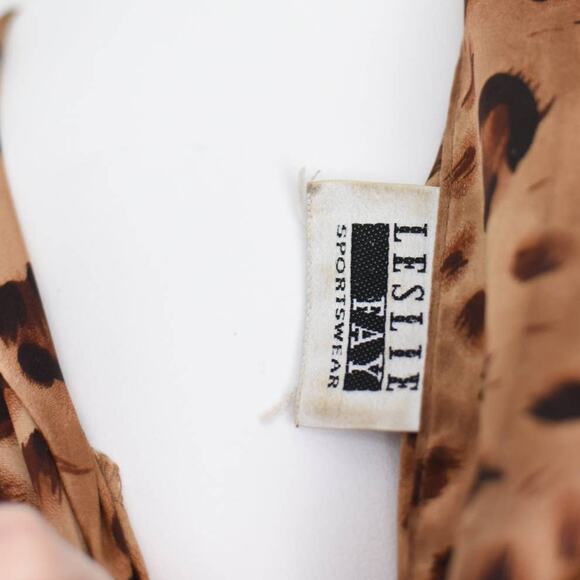 Vintage 90s Animal Print Silky Polyester Blouse 44" Bust - Picture 10 of 10